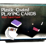 Plastic coated playing cards with travel case